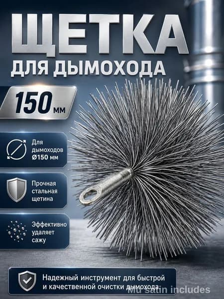Щетка для чистки труб диаметром 150 мм с резьбой М12