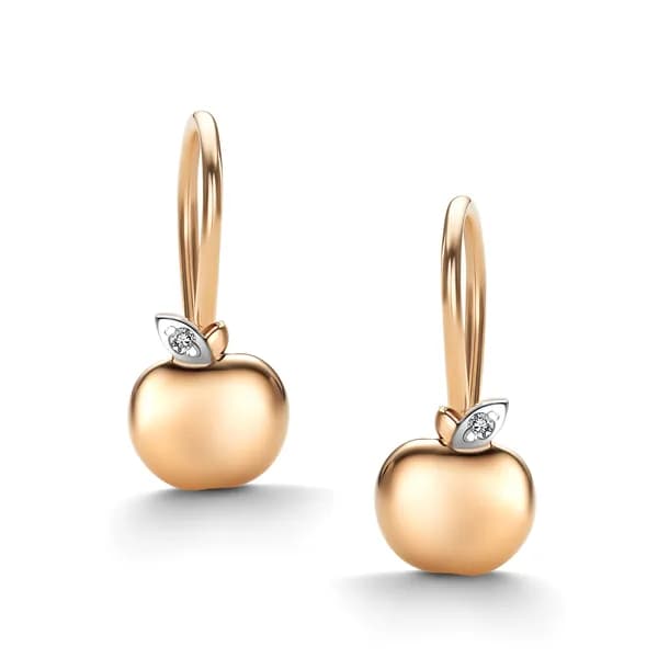 Золотые серьги DIAMANT-ONLINE с бриллиантом 585 пробы