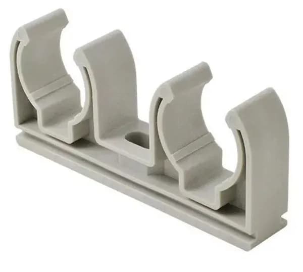 Крепеж для трубы Ekoplastik PRDV0252BXX 2х25 двойной белый