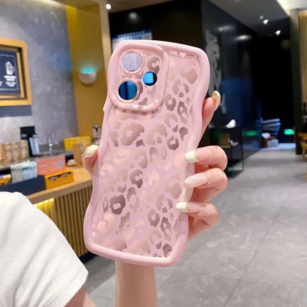 Чехол на Realme C61/Realme C63/Realme Note 60/NARZO N63 Градиент леопард Корпус телефона с волновой рамкой защищен от сбрасывания