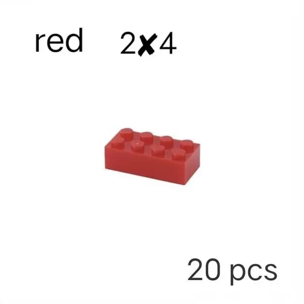 MOC 20-секционные малогабаритные 2x4 базовые высокоблочные строительные блоки, совместимые с детскими развивающими сборочными игрушками 3001