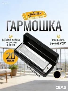 Губная гармошка диатоническая, серебряная