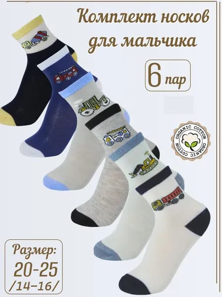 Носки Фенна для мальчиков Носки , Колготки , Трусики., 6 пар