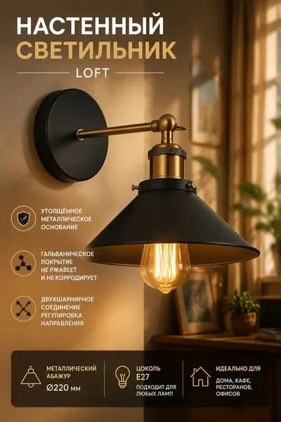 Настенный светильник, 60 Вт