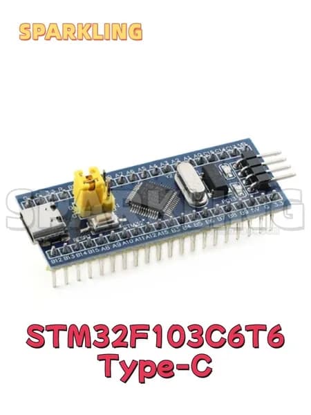 Отладочная плата Blue Pill STM32F103C6T6, на базе STM32 72 МГц, аналог Ардуино (Arduino), Электронный модуль, с распаянными штырьками, Type-C, 1 шт