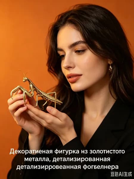 Бронзовая статуэтка Богомол Миниатюрная скульптура, декор для интерьера, подарок с смыслом