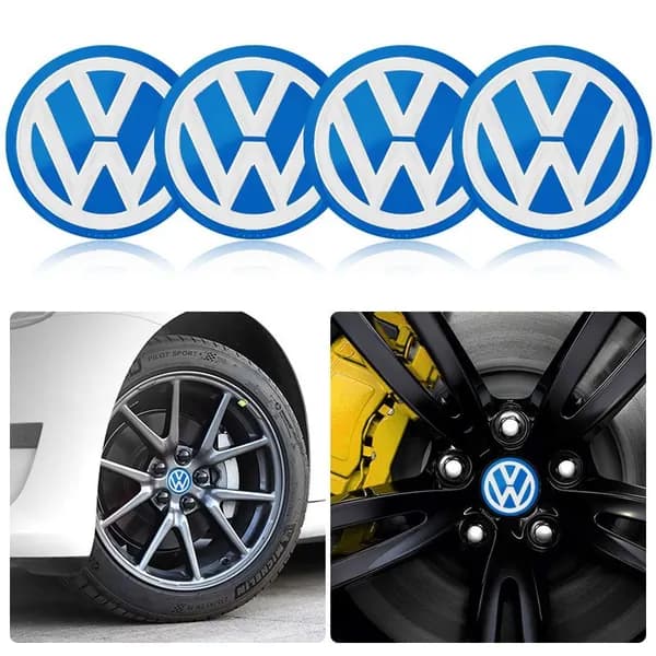 4 штуки фольксваген (Volkswagen) синий автомобильных колпачков для ступиц диаметром 56 мм