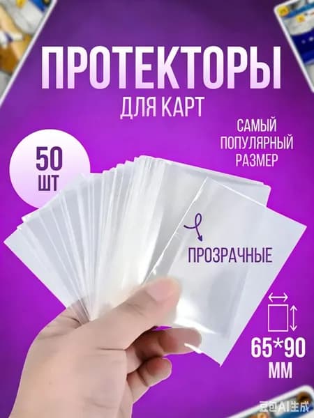 Протекторы прозрачные/ папка для игровых карт размер 65x90 мм, 200 шт., чехлы для карт настольных игр