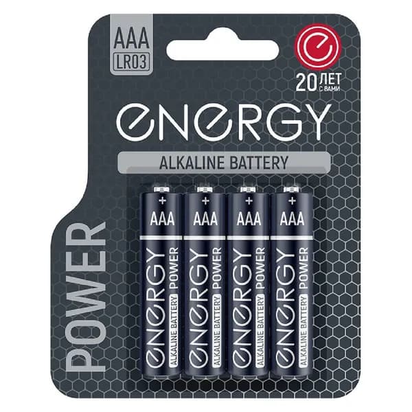 Батарейка алкалиновая Energy Power LR03/4B (ААА) (107042)
