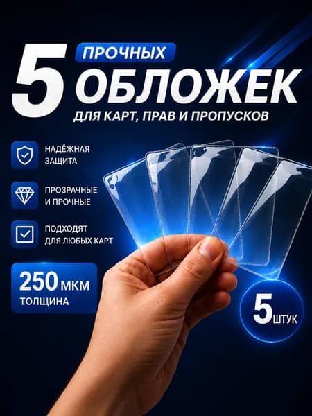 Обложка для банковских карт, прав, и пропусков 5 штук