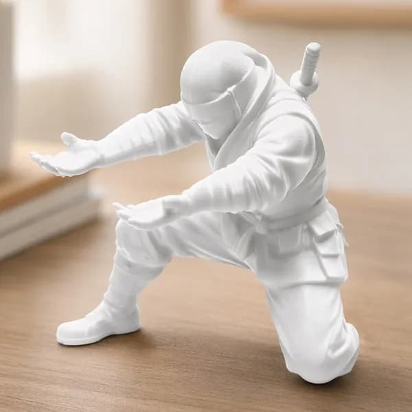 3D-печать фигурка ниндзя-подставка для ручек белая 9 см
