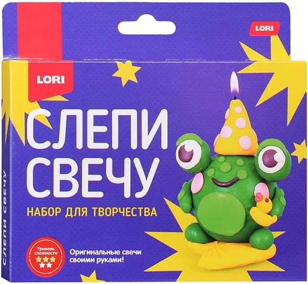 Набор для детского творчества "Слепи свечу "Лягушонок" своими руками, комплект для изготовления свечи в домашних условиях из воска