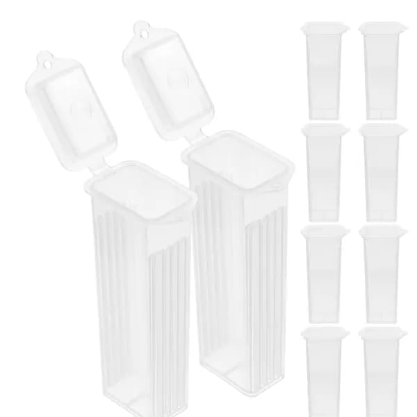 Набор из 10 прозрачных коробок для микроскопических слайдов из пп для хранения и транспортировки