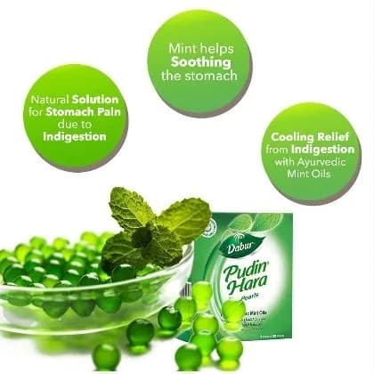 Пудин хара / Pudin Hara Pearls Dabur, 1 пластина, от вздутия, Индия