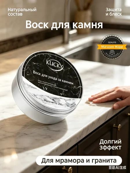 воск для полировки и защиты камня 25 г уход за мрамором гранитом кварцем воск для столешниц