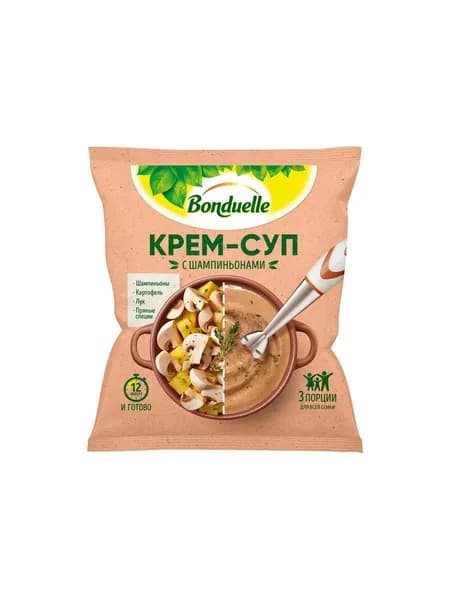Бондюэль Крем-суп с шампиньонами замороженный, 350г
