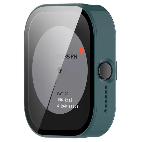 Чехол-пленка для CMF BY NOTHING Watch Pro (D395), полнозакрывающий, из поликарбоната и закалённого стекла, зелёный
