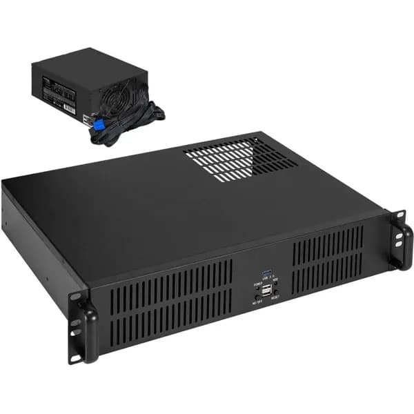 Серверный корпус ExeGate 2U mini ITX, mini DTX, mATX, БП 1000Вт EX298280RUS
