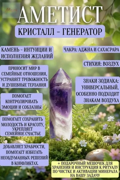 Аметист натуральный камень кристалл минерал