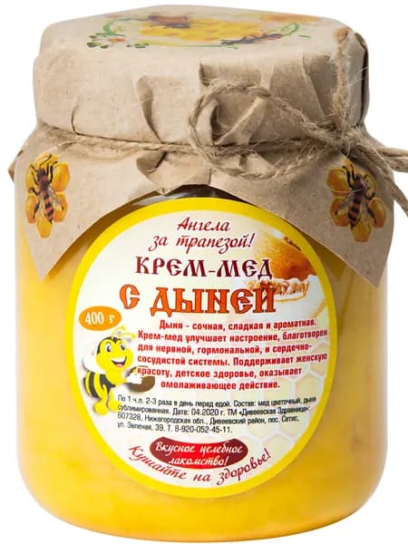 Дивеевская Здравница Крем-мёд натуральный цветочный с Дыней, 400 гр.