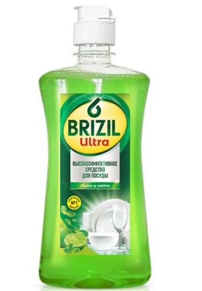 BRIZIL ULTRA Средство для посуды с флиптопом лайм и мята 500 мл/
