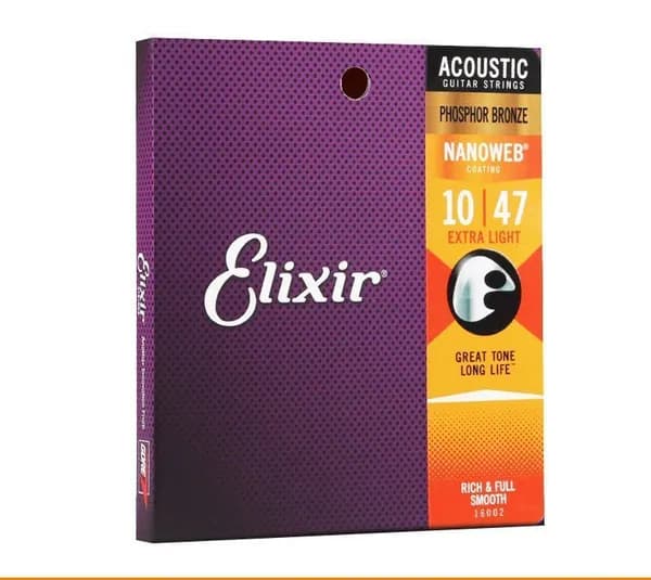 Струны для акустической гитары Elixir 16002 из фосфористой бронзы,010-047