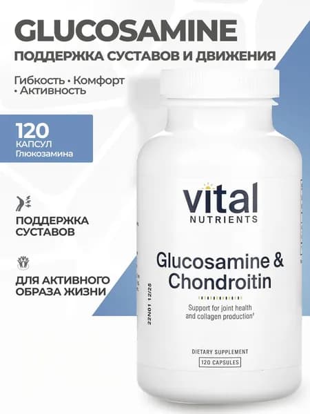 Биологически активная добавка к пище Glucosamine Chondroitin+МSM (Глюкозамин Хондроитин + МСМ) -120 капсул