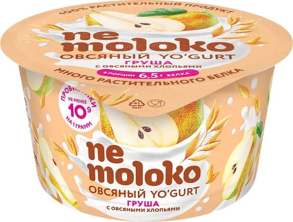 Продукт овсяный NEMOLOKO Yo'gurt Груша, овсяные хлопья, 130г5шт
