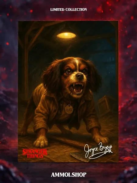 Авторская открытка Am.moi Джойс Байерс по сериалу Очень странные дела (Stranger Things) 14,8 10,5 см (А6) с конвертом, дизайнерская бумага 300 г/м