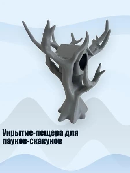 Укрытие-пещера для пауков-скакунов, Серый