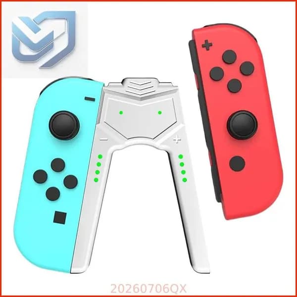 Зарядная ручка для Joy-Con к Nintendo Switch OLED, белая, с индикатором зарядки