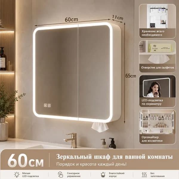 Тумба для ванной,, 60х11х65 см