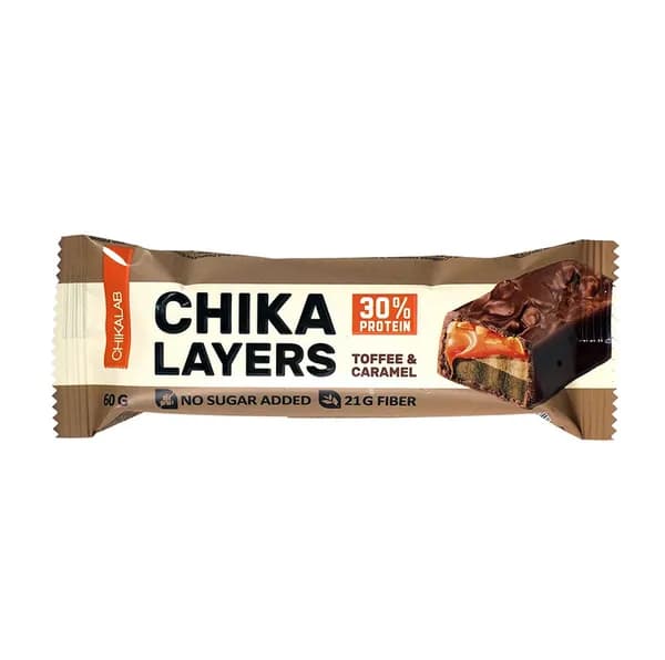 Батончик протеиновый LAYERS 30% protein Соленая карамель и арахис (без сахара), CHIKALAB, 60 г, Россия