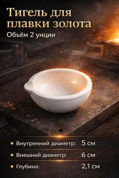 Премиальный кварцевый тигель для плавки золота и серебраЭксклюзивное качествоПрофессиональный