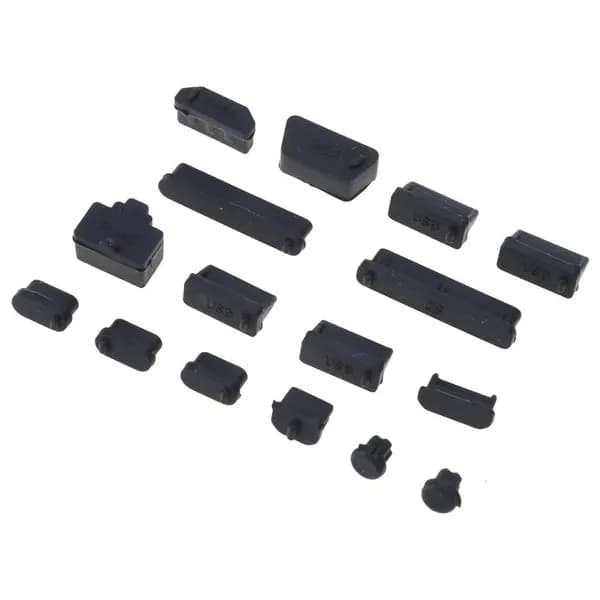 13 шт. заглушек для USB-портов из силикона, Черный