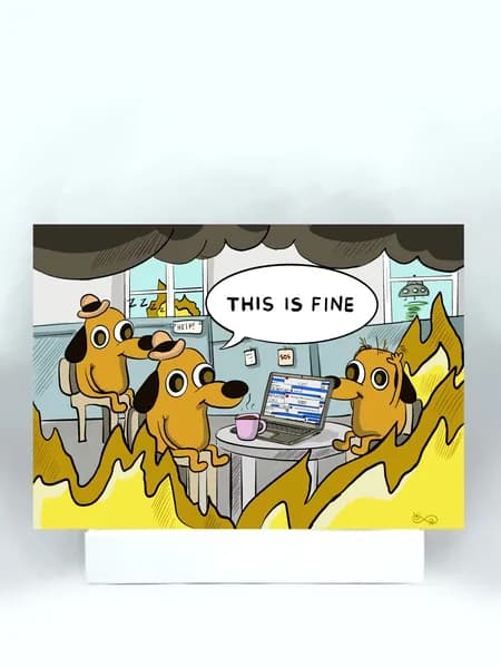 открытка this is fine