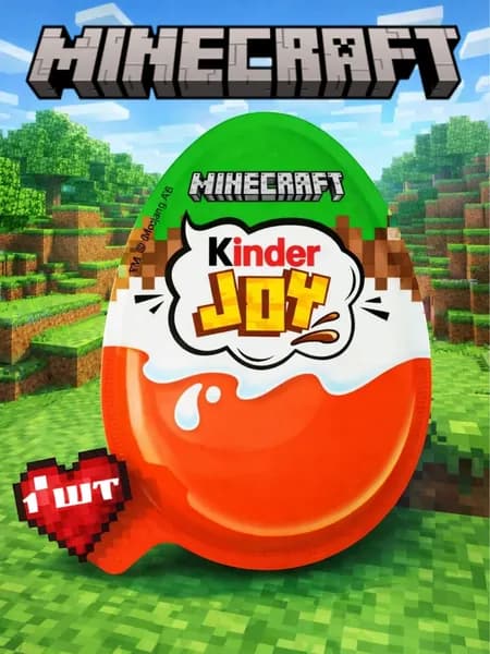 Шоколадное яйцо Киндер Джой Minecraft 1 шт Майнкрафт