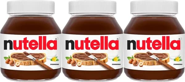 Паста Nutella ореховая с добавлением какао, комплект: 3 упаковки по 630 г
