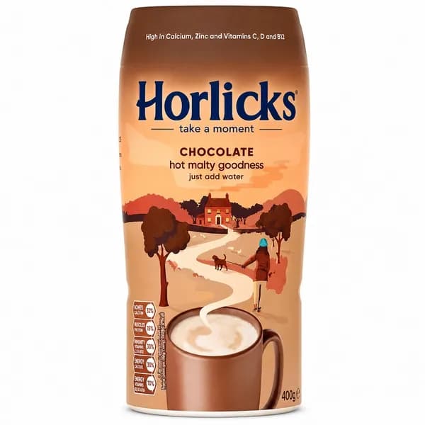 Шоколадное молочное питьевое порошкообразное снадобье Horlicks (400г)