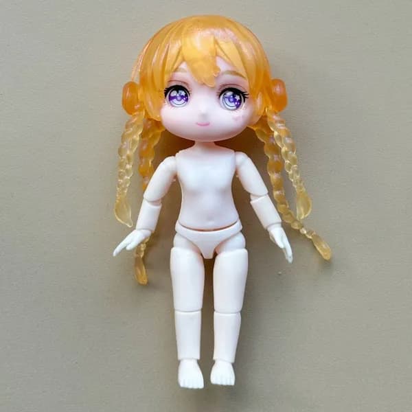 Кукла OB11 с шарнирным телом 13cm BJD, фигурка девочки из мультфильма для переодевания, полный комплект.
