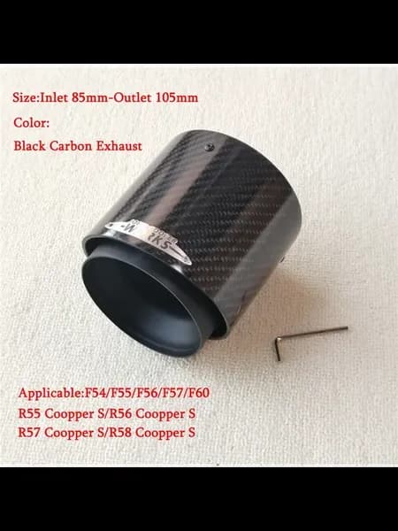 Наконечник глушителя карбоновый, Black, IN 85-OD 105