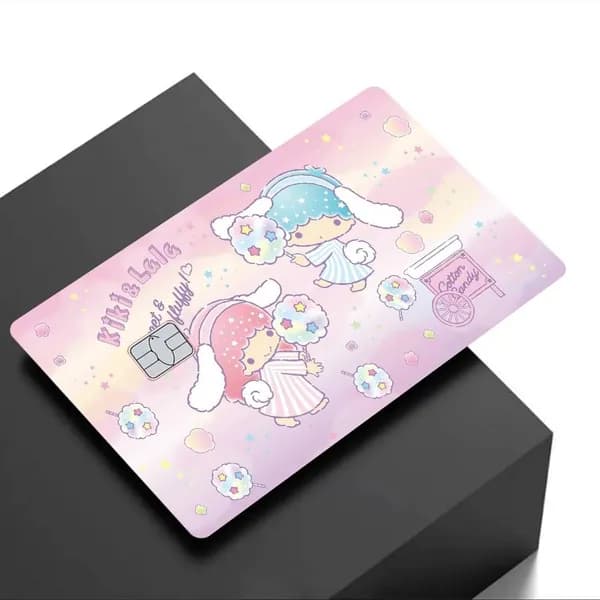 Маленькие близнецы-звезды Little Twin Stars Наклейка для банковской карты
