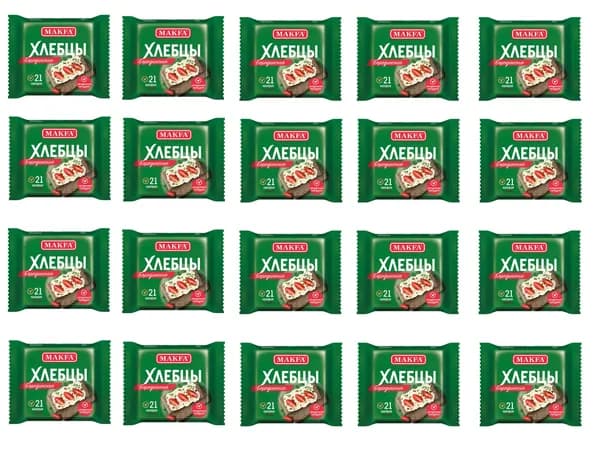 Хлебцы Makfa запеченные Бородинские хрустящие, 60 г Х 20 ШТУК