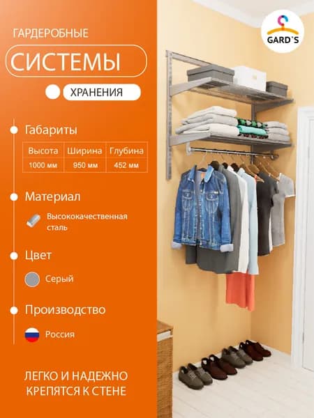 Гардеробная система №8, серая
