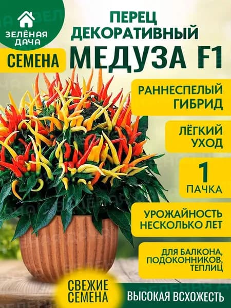Семена Перец декоративный комнатный Медуза 15шт
