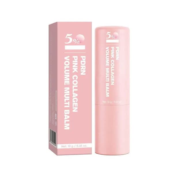 PDRN Pink Collagen Volume Multi Balm с 5% Volufiline для устранения мимических морщин, морщин на шее и увлажнения кожи вокруг глаз, 10 г/0,35 унции, портативный стик для придания объёма