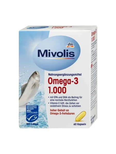 Mivolis Omega-3 1000 мг, Рыбий жир в капсулах, 60 шт