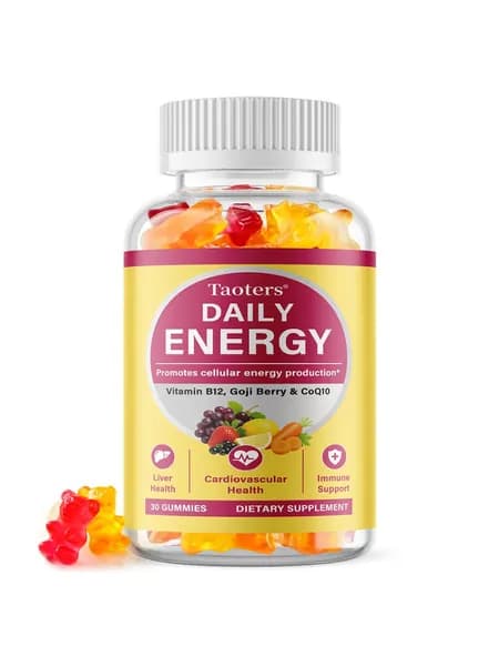 Жевательные конфеты Daily Energy Gummies, содержащие коэнзим Q10 и витамин B12, поддерживают здоровье сердца, печени и иммунной системы. 60 конфет в упаковке.