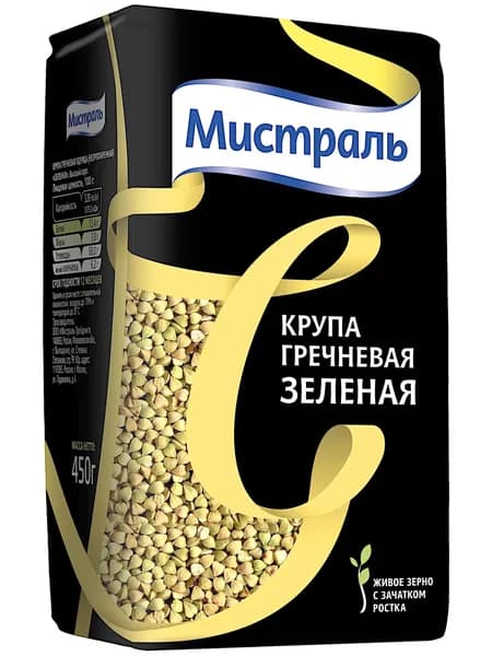 Гречка зеленая Мистраль крупа 450 г