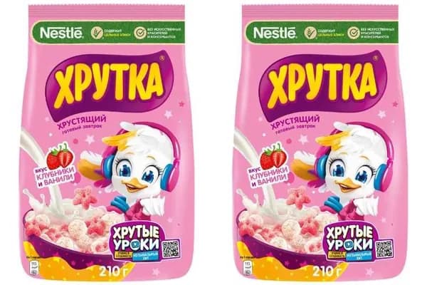 Хрутка Готовый завтрак Клубника ваниль 210 г, 2 уп